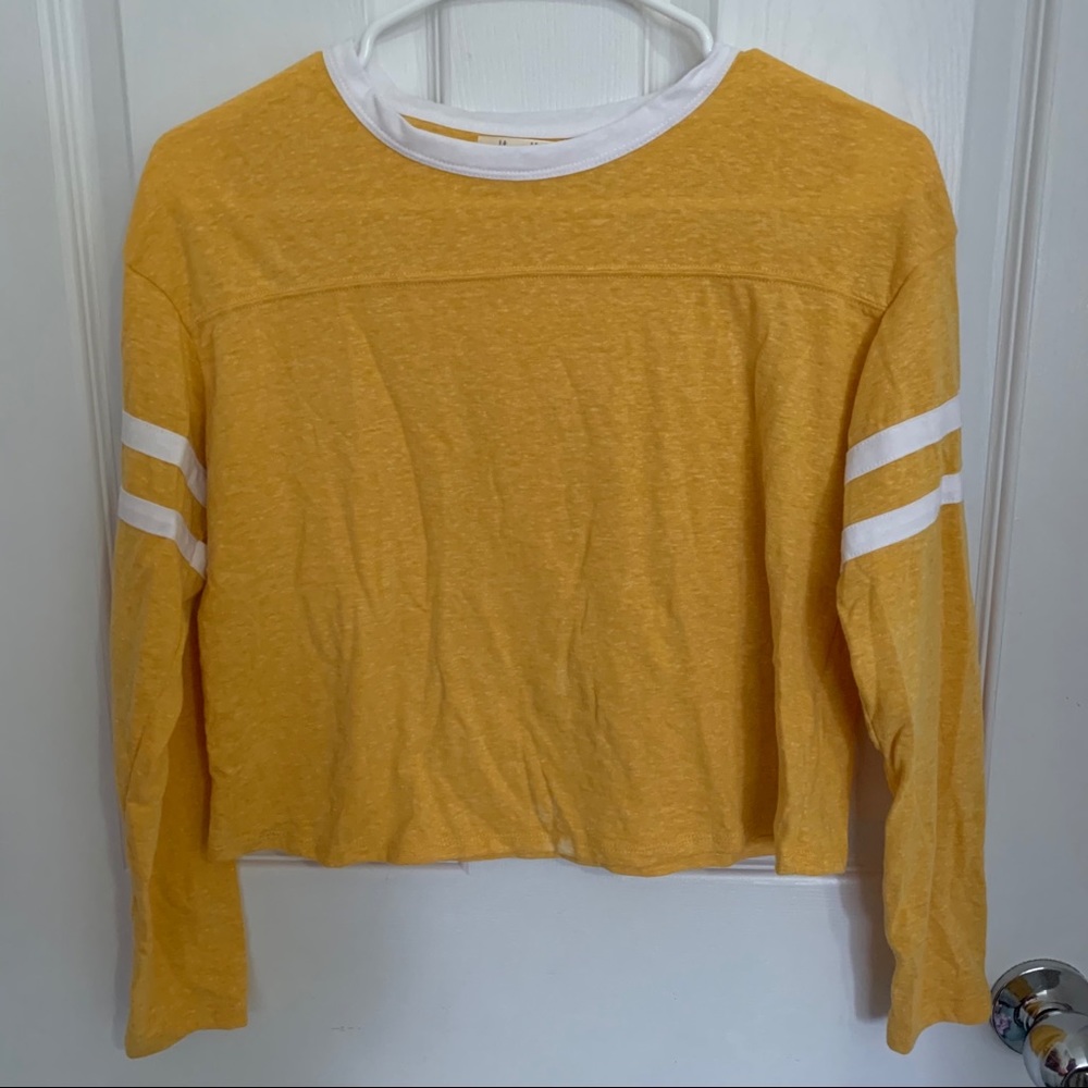 long sleeve mustard yellow shirt